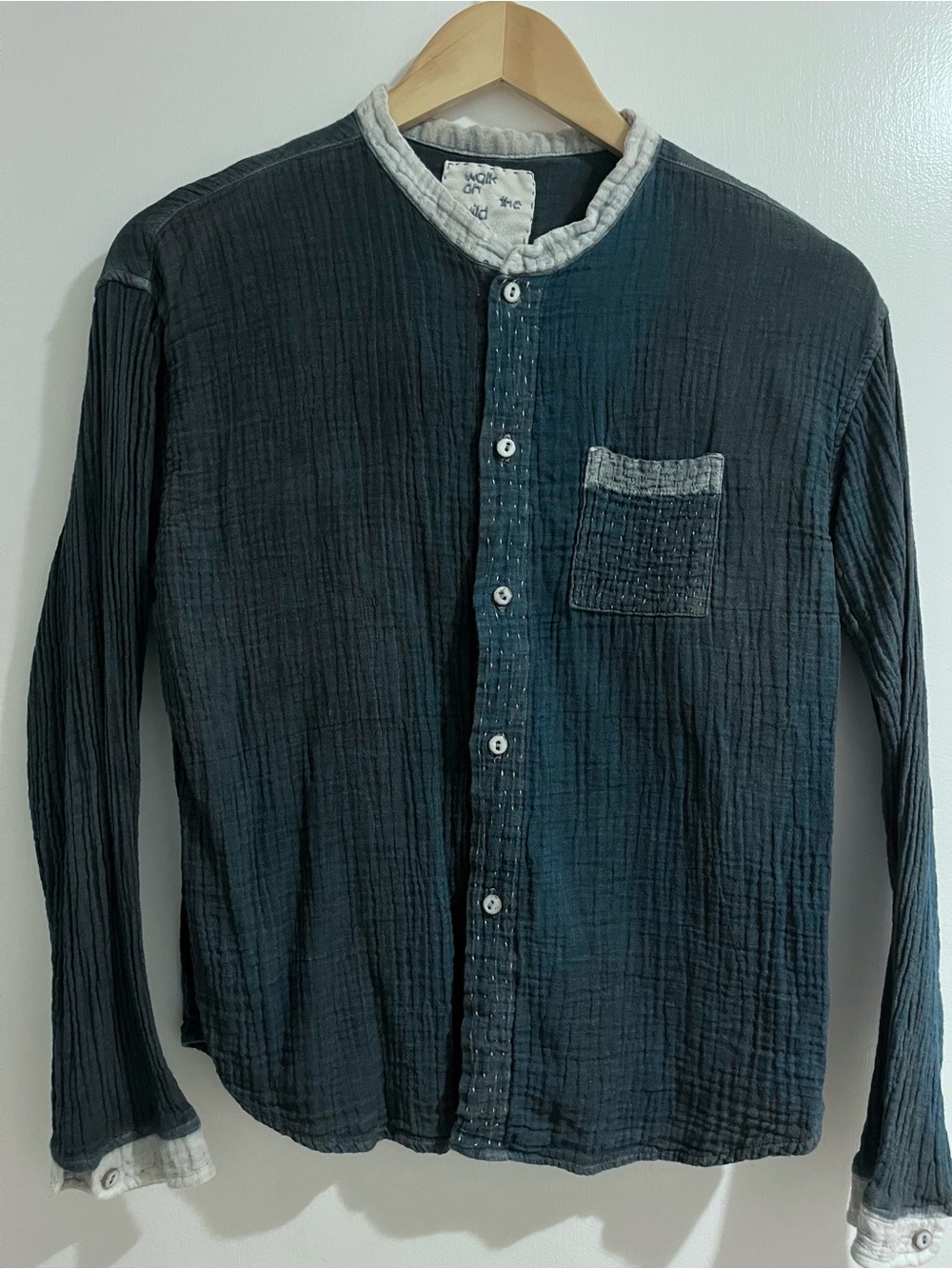 Natural Indigo Dyed Cotton Shirt